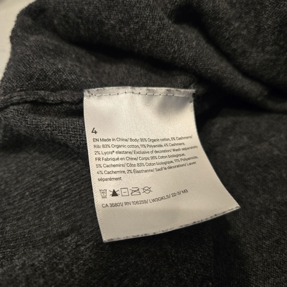 Lululemon Cotton-Cashmere Blend Crewneck Sweater Heathered Black Gray Size 4 - Picture 4 of 8